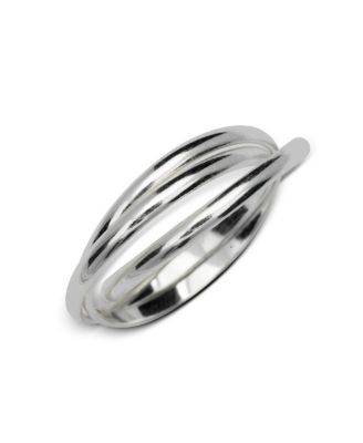925 Sterling Silver Unisex 6mm Polished Intertwining Rolling Ring Sizes 4-14