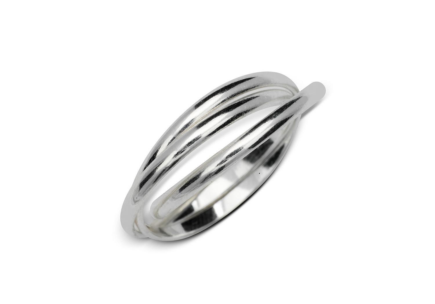925 Sterling Silver Unisex 6mm Polished Intertwining Rolling Ring