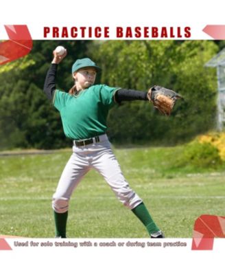 Pack of 12 Practice Baseballs with Rubber Core and Synthetic Leather Cover Standard Size Training Balls for Batting and Pitching
