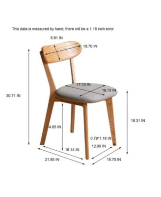 Solid Oak Wood Dining Chair Made in North America FAS Grade Wooden Chair Set of 2
