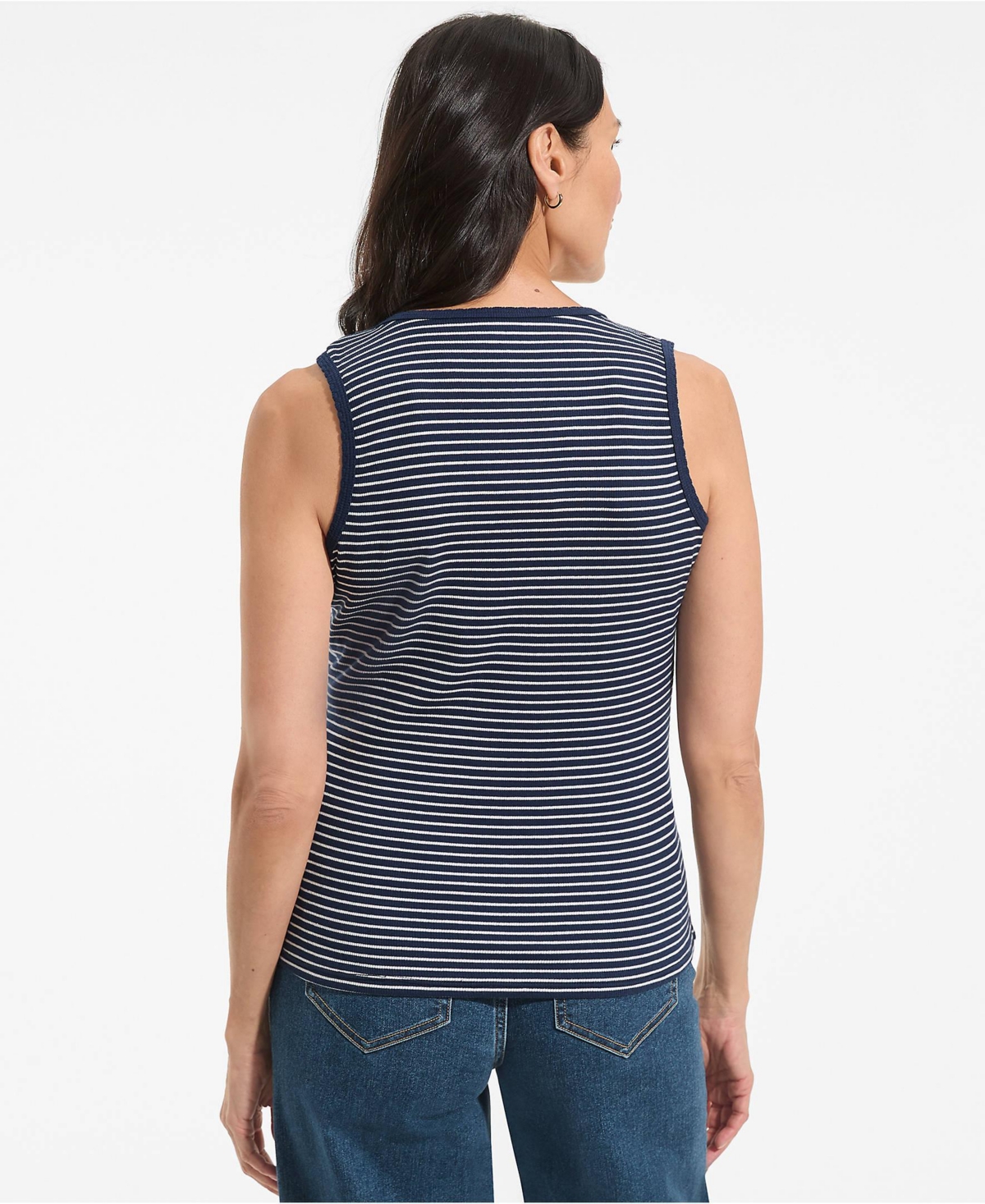 Lands' End Women's Micro Rib Square Neck Tank Top