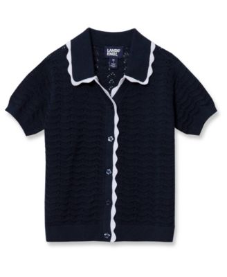 Girls Short Sleeve Collared Sweater