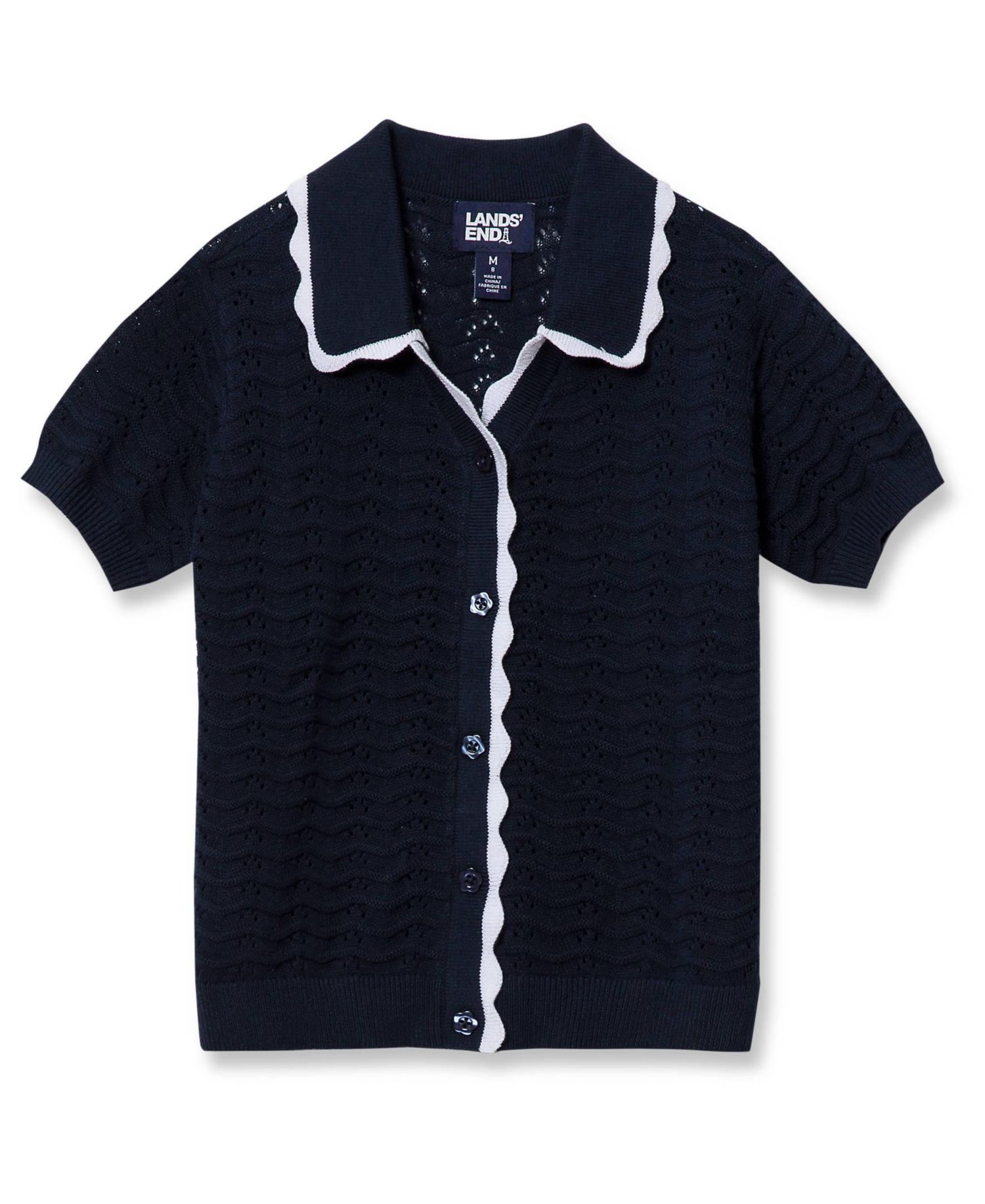 Little And Big Girls Short Sleeve Collared Sweater