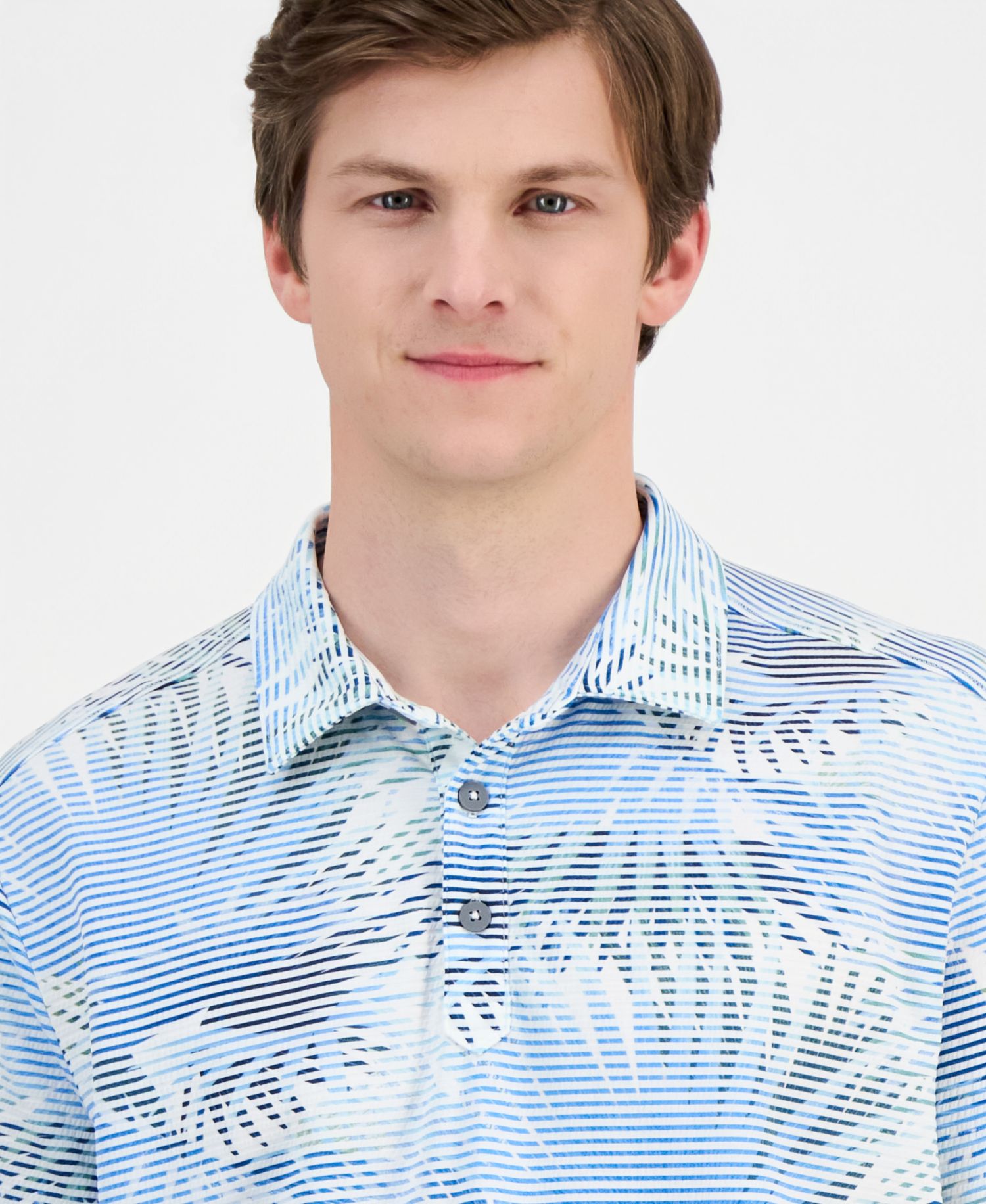 Men's Costa Wave Fiore Fronds Printed Polo