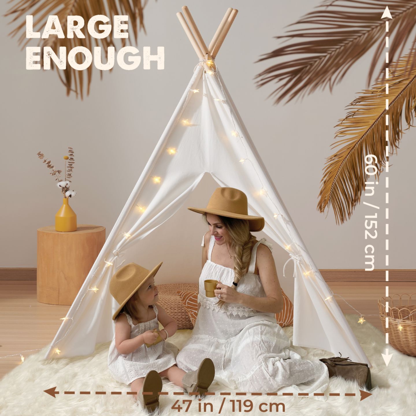 Детская игрушка Tiny Land Teepee Tent for Kids with Mat - Indoor Play Tent with Mat — фото 5