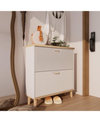 Shoes Storage Cabinet for Entryway Slim Freestanding Shoe Organizer
