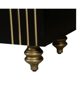 Modern Fluted Sideboard Buffet with 4 Doors and Adjustable Shelves for Kitchen and Dining Room