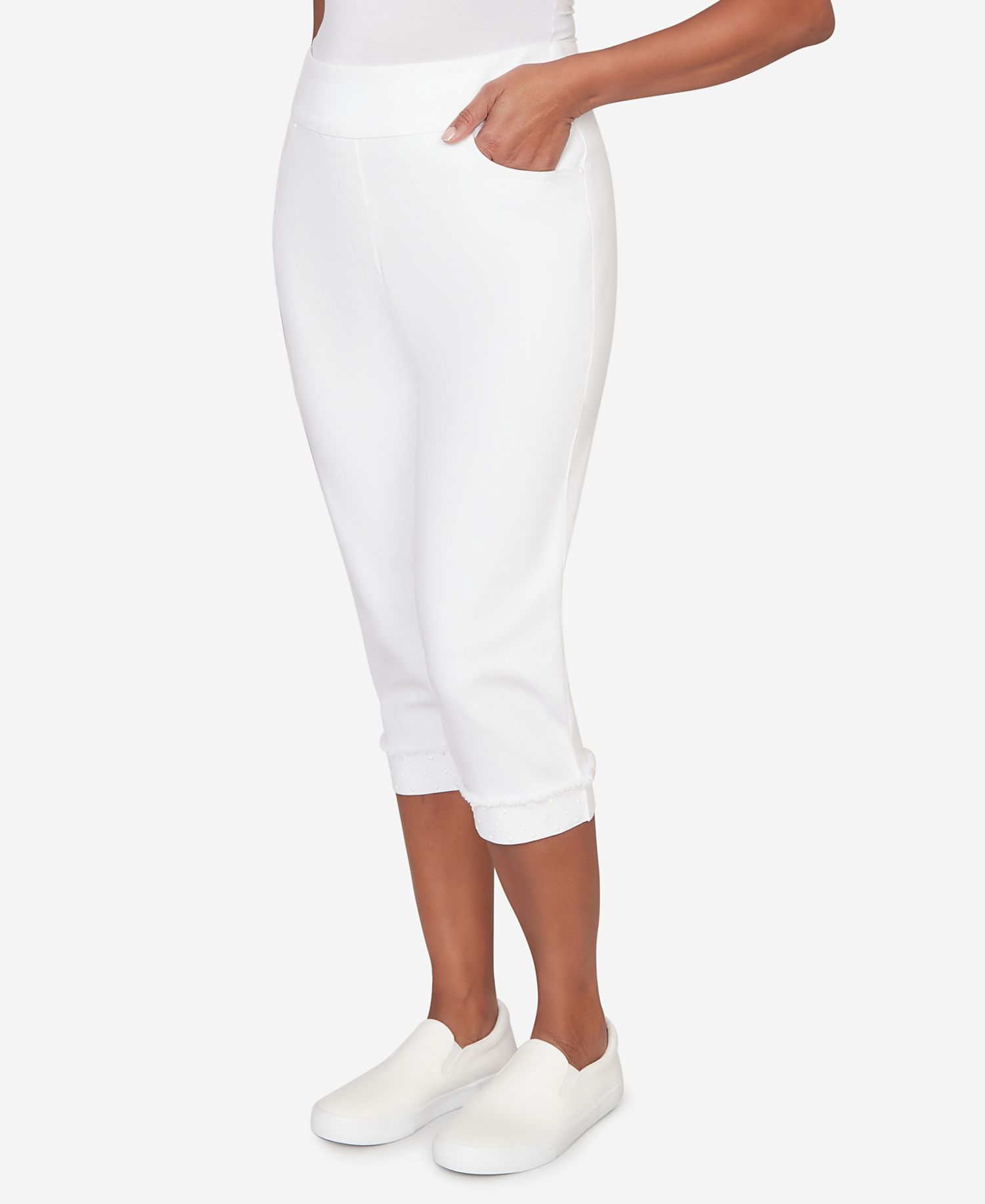 Women's Port Side Mother of Pearl Denim Super Stretch Capri Jeans