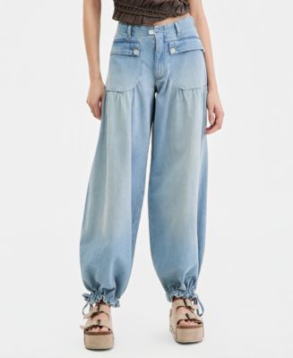 Free People Women's Lotus Tie Hem Balloon Jeans - Macy's