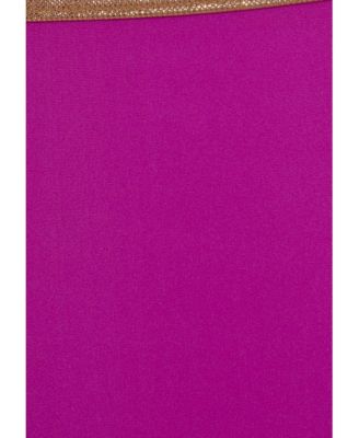 Women's Metallic Trim Classic Bikini Swim Bottom