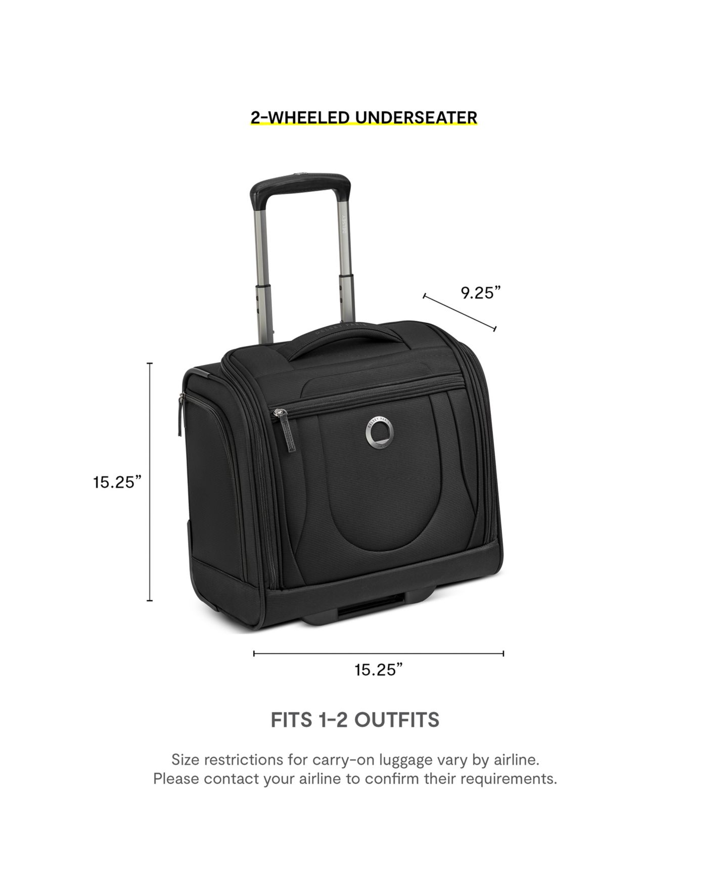 Сумка Delsey Paris Shadow DLX Small 2-Wheel Underseater, цвет: Чёрный — фото 5