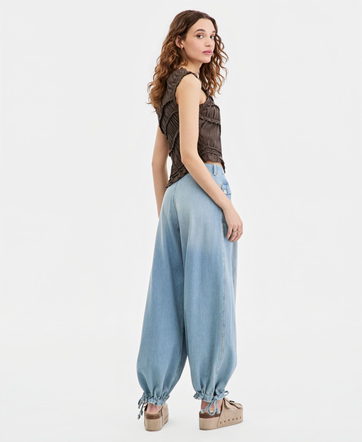 Women's We The Free Lotus Tie Hem Balloon Jeans