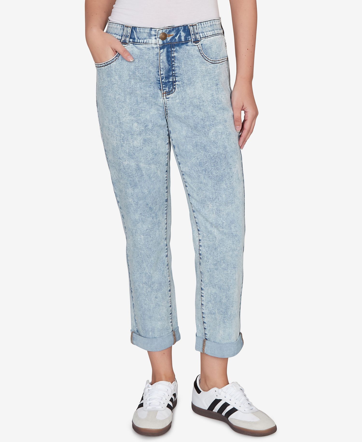Petite Comfort Waist Stretch Denim Girlfriend Jeans