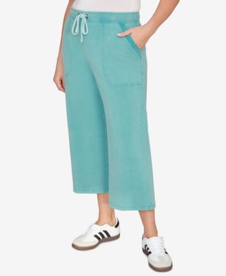 Petite Snow Washed French Terry Pull-On Capri