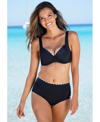 Women's Scalloped Underwire Bikini Swimsuit Top Bra Sizing