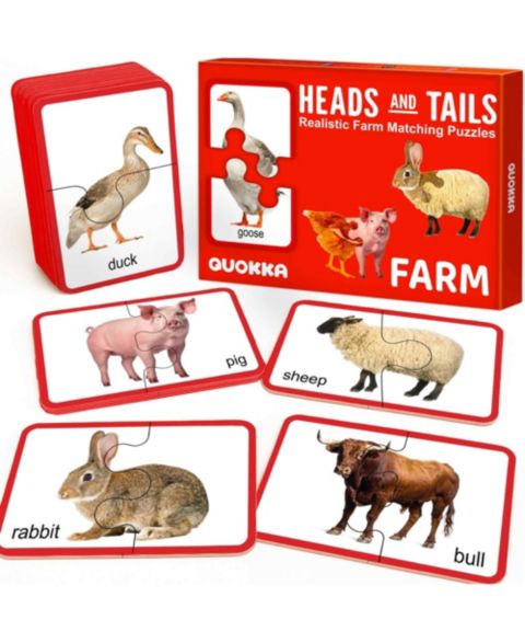 Детский пазл Quokka Animal Matching Puzzle, 16-Piece, Ages 2–4, цвет: Farm