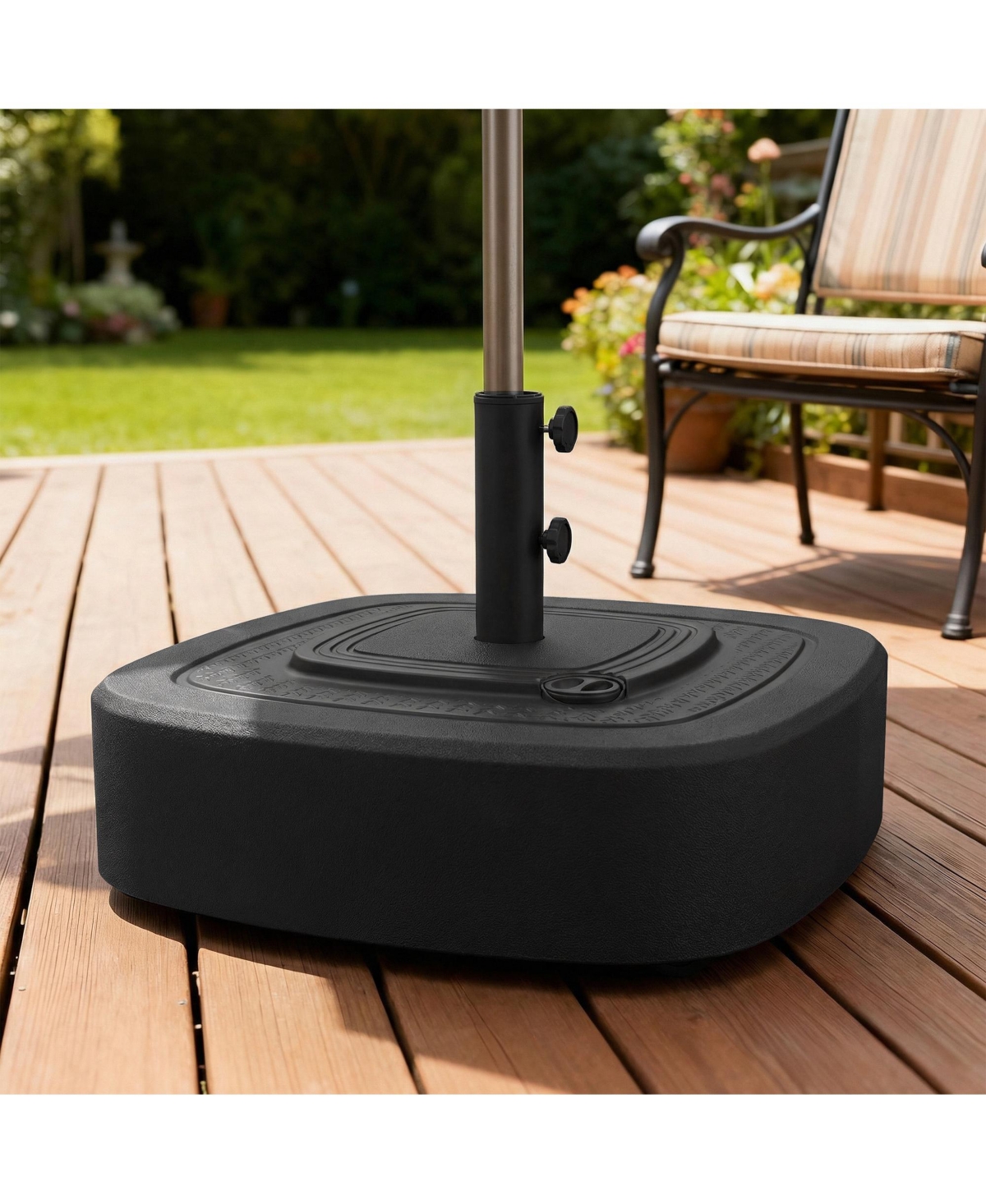 Outsunny Patio Umbrella Base with Wheels, for 1.5"/1.9" Poles