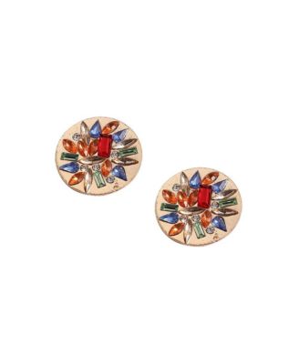Circular Crystal Stud Earrings
