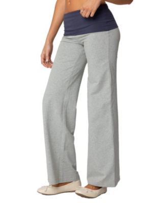 Women's Wide Leg Contrast Foldover Pants