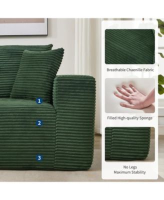 108" Modular Sectional Sofa - L Shaped Boneless Cloud Couch with 67.5" Chaise, Reversible L/R Facing, No Assembly Required