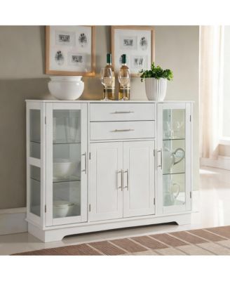 Kitchen Cabinet with Glass Doors and Drawers