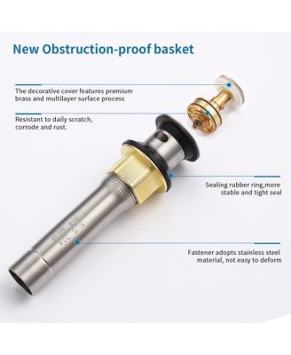 Bathroom Sink Drain - Pop-Up Drain Stopper, Anti-Clogging Design with Strainer Basket for Vanity, Lavatory, and Basin