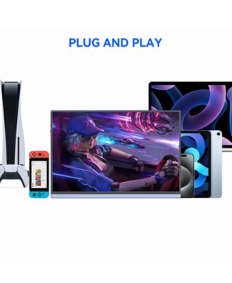 16" Portable 1920×1200P IPS Monitor, USB-C & HDMI, 0.3" Ultra-Slim, with Kickstand for Travel & Office