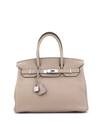 Birkin 30 Handbag Grey Togo with Palladium Hardware
