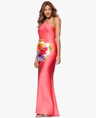 Petite Floral Placement Print Ball Gown