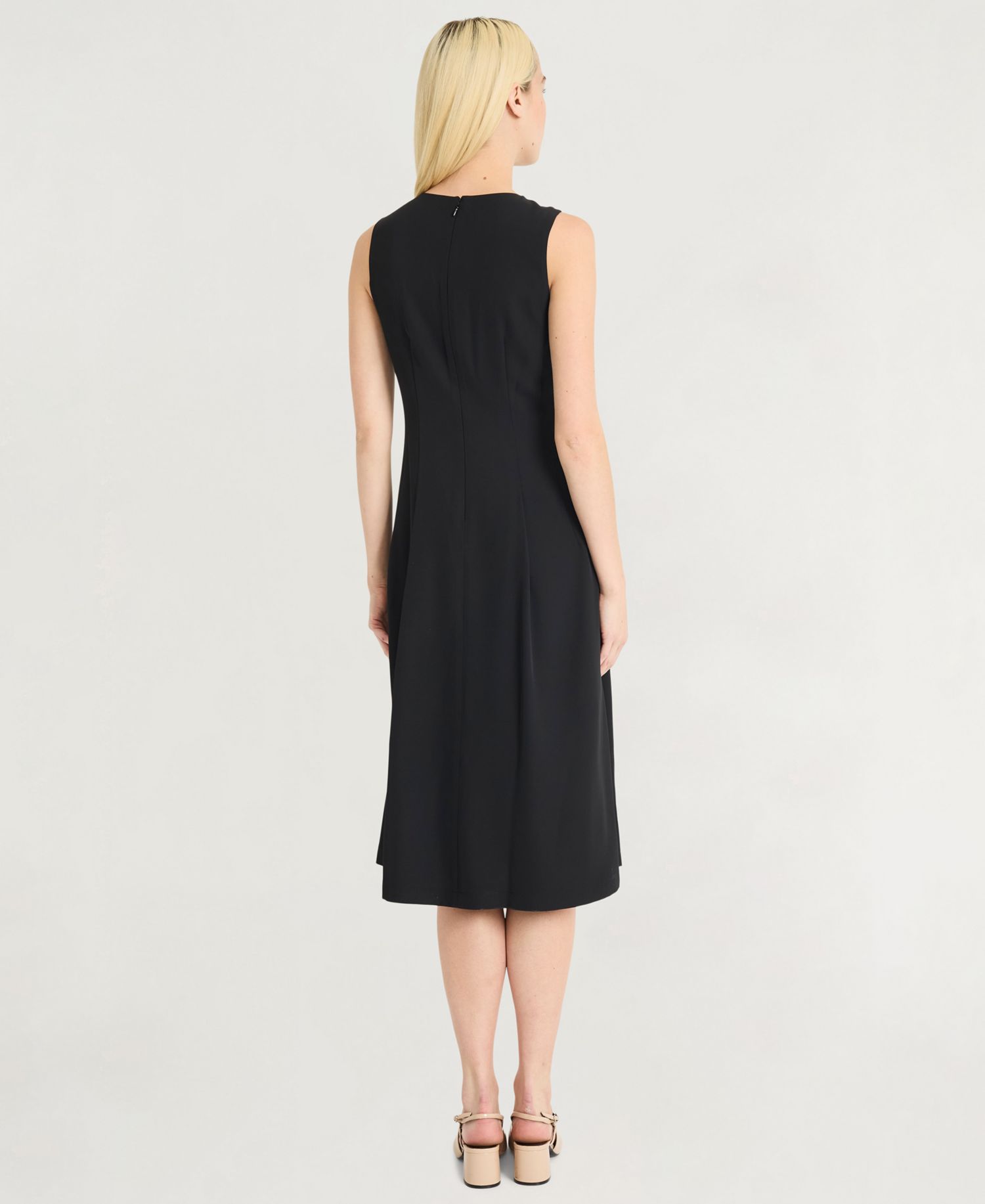 Women's Sleeveless Seam Detail Midi Dress