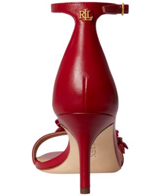 Women's Allie Mid-Heel Floral-Trim Sandals