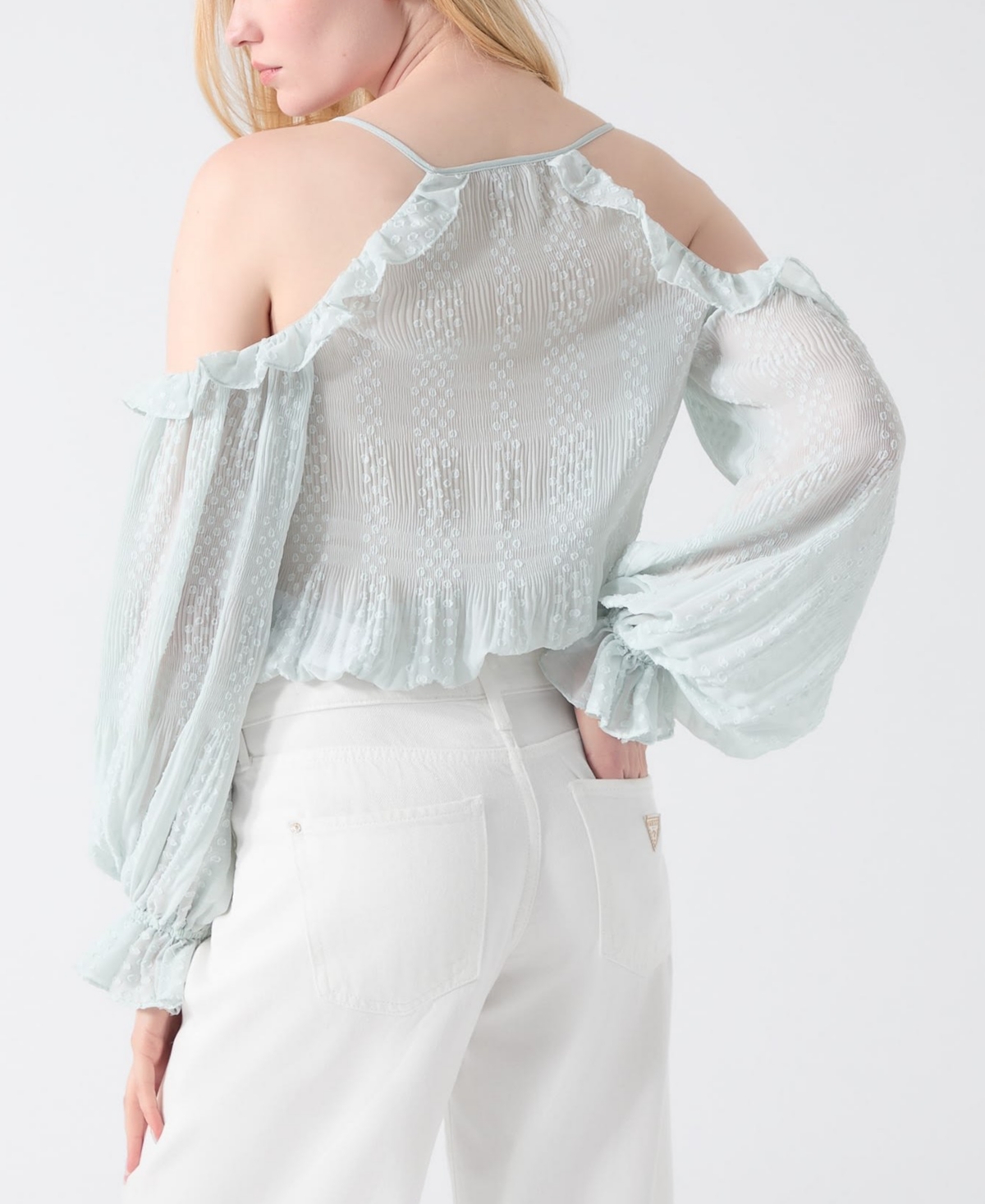 Guess Women's Emilia Long-Sleeve Cold Shoulder Top