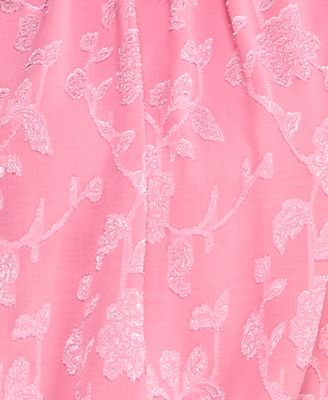 Juniors' Floral Pleated Mock Neck Dress