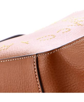 Mini Logo Crossbody Bag Perforated Faux Leather