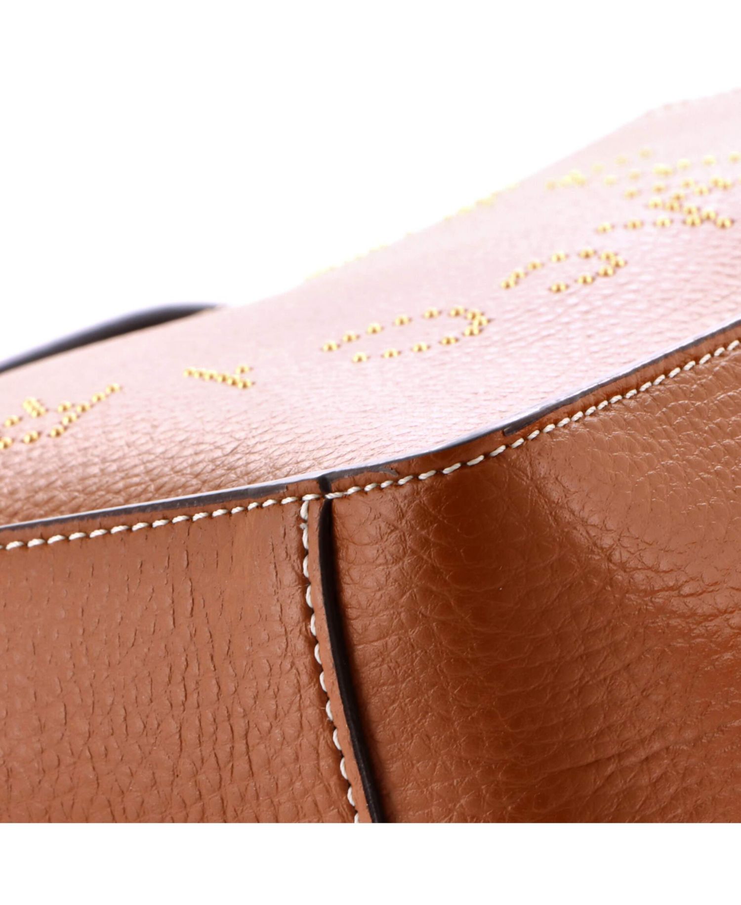 Mini Logo Crossbody Bag Perforated Faux Leather