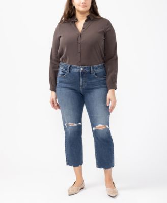 Plus Size Avery Straight Cropped Jeans
