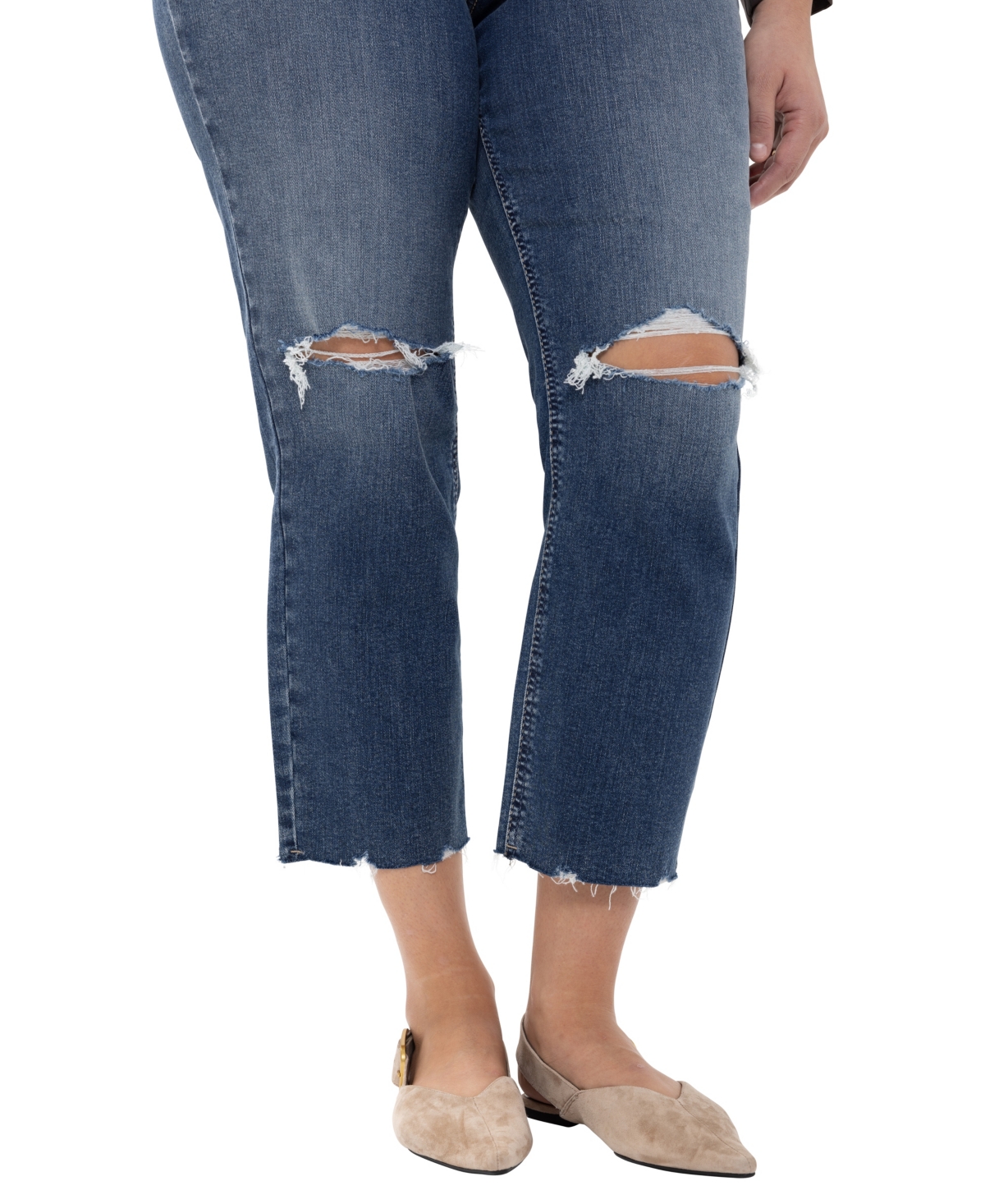 Silver Jeans Co. Plus Size Avery Straight Cropped Jeans