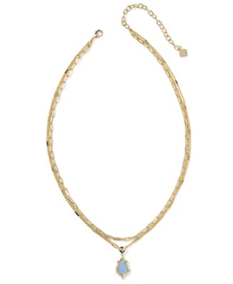 Adriana Scallop Frame Multi Strand 14k Gold Over Brass Necklace