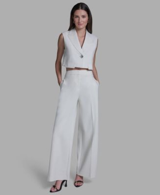 Women's One-Button Cropped Vest