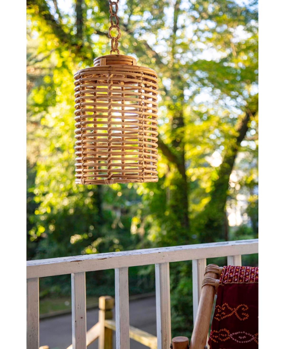 Wicker Village Oval Rattan Lampshade, Handmade Cane Hanging Light Shade, Natural Finish, 11 x 11 x 21 Inches for Home Decor
