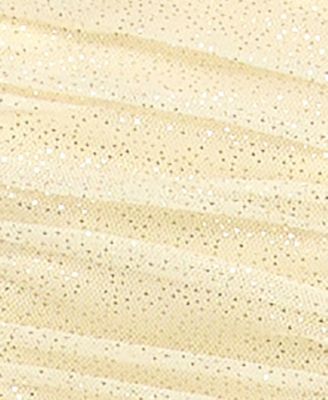 Juniors' Glitter Mesh Spaghetti Strap Short Dress