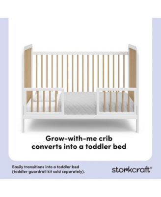 Pasadena 3-in-1 Convertible Crib - White with Driftwood