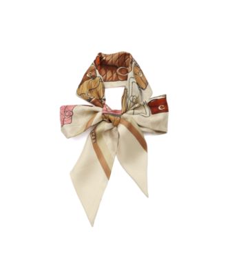 Women's Stacked Tabby Printed Wide Silk Skinny Scarf