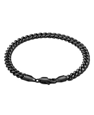 Men's Stainless Steel Black Plated Curb Chain Bracelet