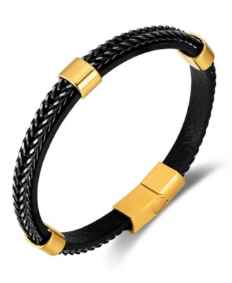 Men's Stainless Steel & Axelar Gold-Tone Bracelet