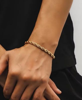 Men's Twisted Rope Chain Bracelet in 18k Gold Plated