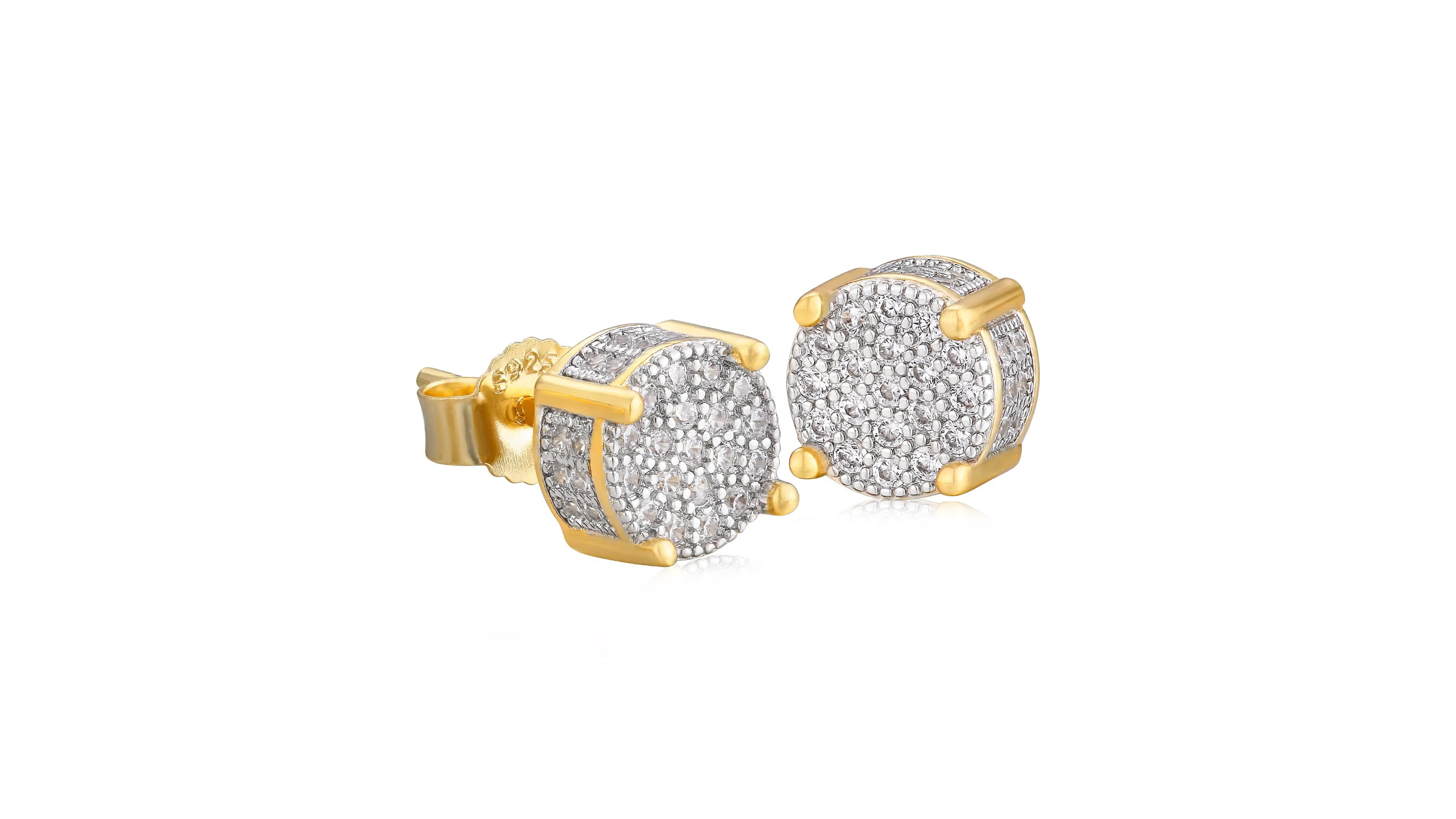 Rhona Sutton Men's Iced Forge Stud Earrings in 14k Gold Plated