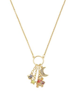 Winnie the Pooh Crystal Cluster Charm Necklace