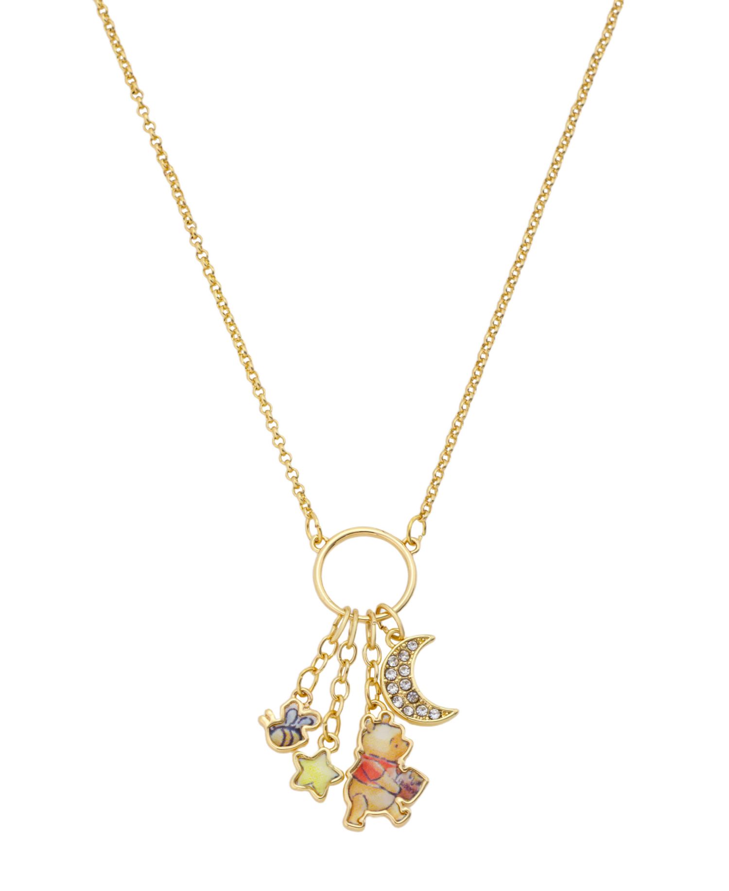 Winnie the Pooh Crystal Cluster Charm Necklace