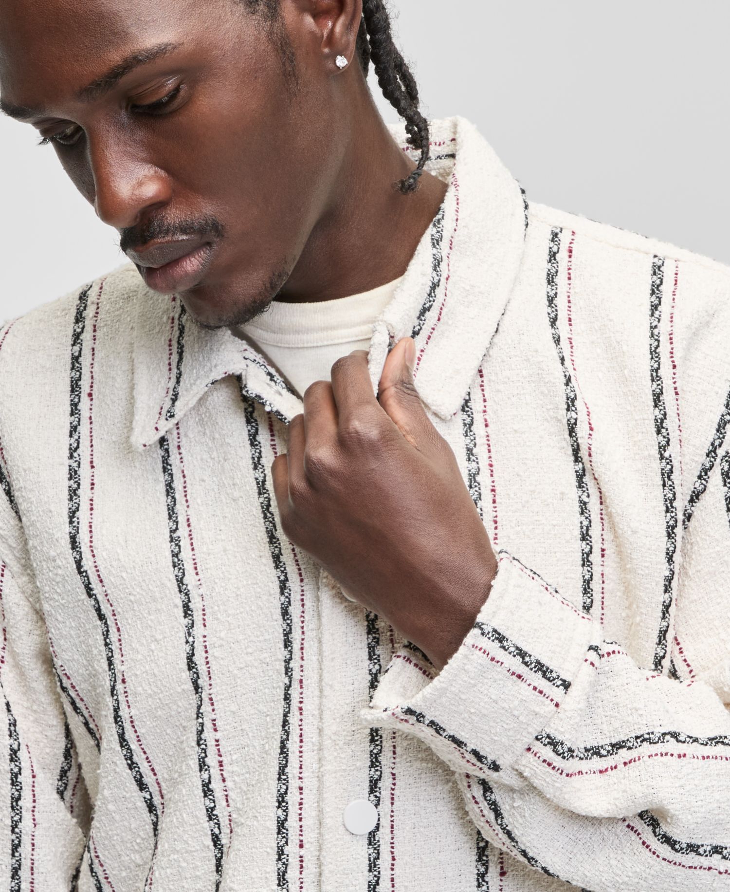 Men's Striped Shirt Jacket